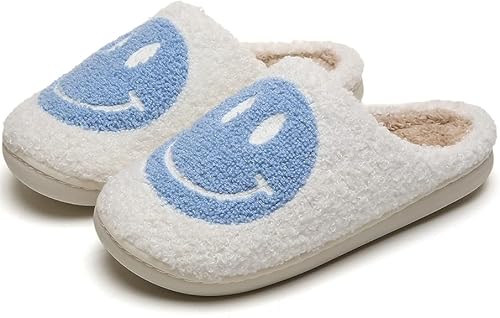 yoarmyt Smile Face Hausschuhe Damen Herren, Winter Warme Flauschige Plüsch Hausschuhe Indoor, Gesichter Hausschuhe, Rutschfeste Leichte Weiche Flauschige Pantoffeln, Frauen Bequeme Slippers Unisex von yoarmyt