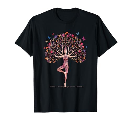 Damen Lebensbaum mit Frau Yoga Chakra Haka Yoga T-Shirt Damen Lebensbaum mit Frau Yoga Chakra Haka Yoga T-Shirt von yoga woman with life of tree