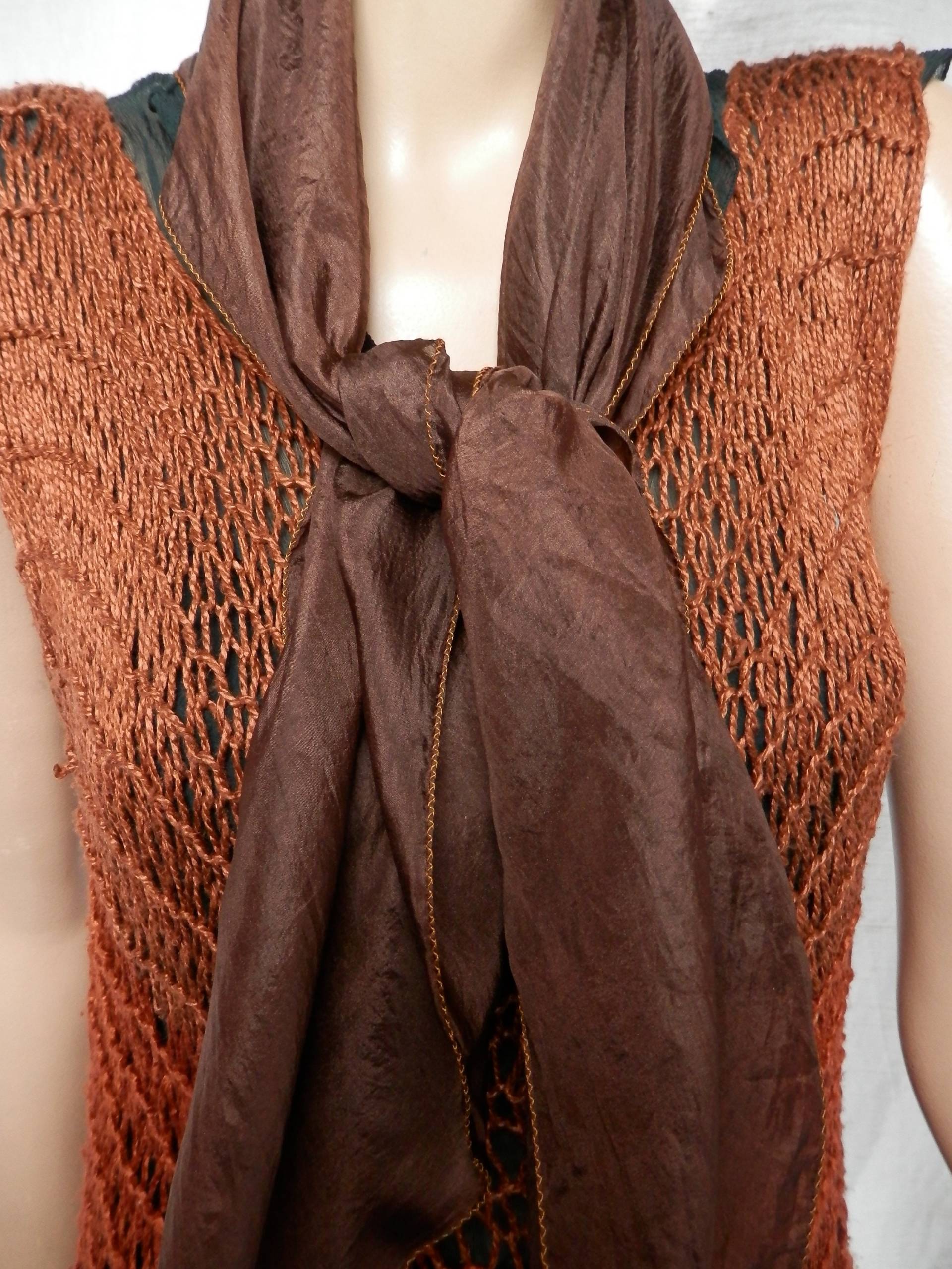 Seidenschal Braun, Marronibraun, Uni, Halstuch, Seidenfoulard, Seidencarre Seidenschal Braun, Marronibraun, Uni, Halstuch, Seidenfoulard, Seidencarre von yolainefruehauf