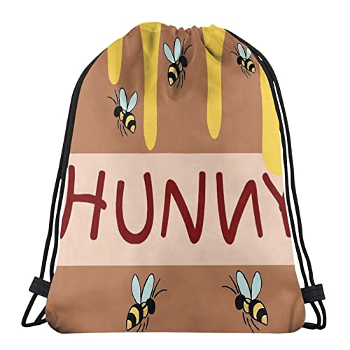 yomeeaaaa The Hunny Pot Sportbeutel Turnbeutel Kordelzug Rucksack, Schwarz , One size von yomeeaaaa