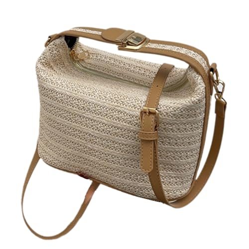 yomoe Modische Umhängetasche Aus Stroh und Vielseitige Schulterhandtasche, Patchwork-Khaki yomoe Modische Umhängetasche Aus Stroh und Vielseitige Schulterhandtasche, Patchwork-Khaki von yomoe
