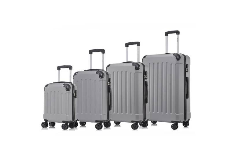 yonsly Kofferset 4er Set, Reisekoffer Trolley mit 360° Rollen ABS-Hartschalen, 4 Rollen, (4 tlg., Sicherheitsschloss Weichem Gummigriff Handgepäck S/M/L/XL), Leichtes Gepäckset Trolley 4er Koffer Set, Reisekoffer von yonsly