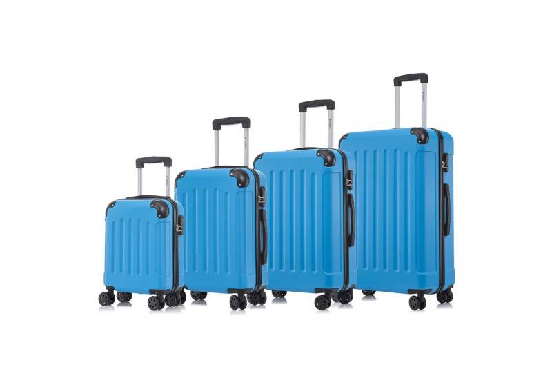 yonsly Kofferset 4er Set, Reisekoffer Trolley mit 360° Rollen ABS-Hartschalen, 4 Rollen, (4 tlg., Sicherheitsschloss Weichem Gummigriff Handgepäck S/M/L/XL), Leichtes Gepäckset Trolley 4er Koffer Set, Reisekoffer von yonsly