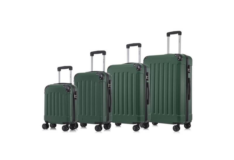 yonsly Kofferset 4er Set, Reisekoffer Trolley mit 360° Rollen ABS-Hartschalen, 4 Rollen, (4 tlg., Sicherheitsschloss Weichem Gummigriff Handgepäck S/M/L/XL), Leichtes Gepäckset Trolley 4er Koffer Set, Reisekoffer von yonsly