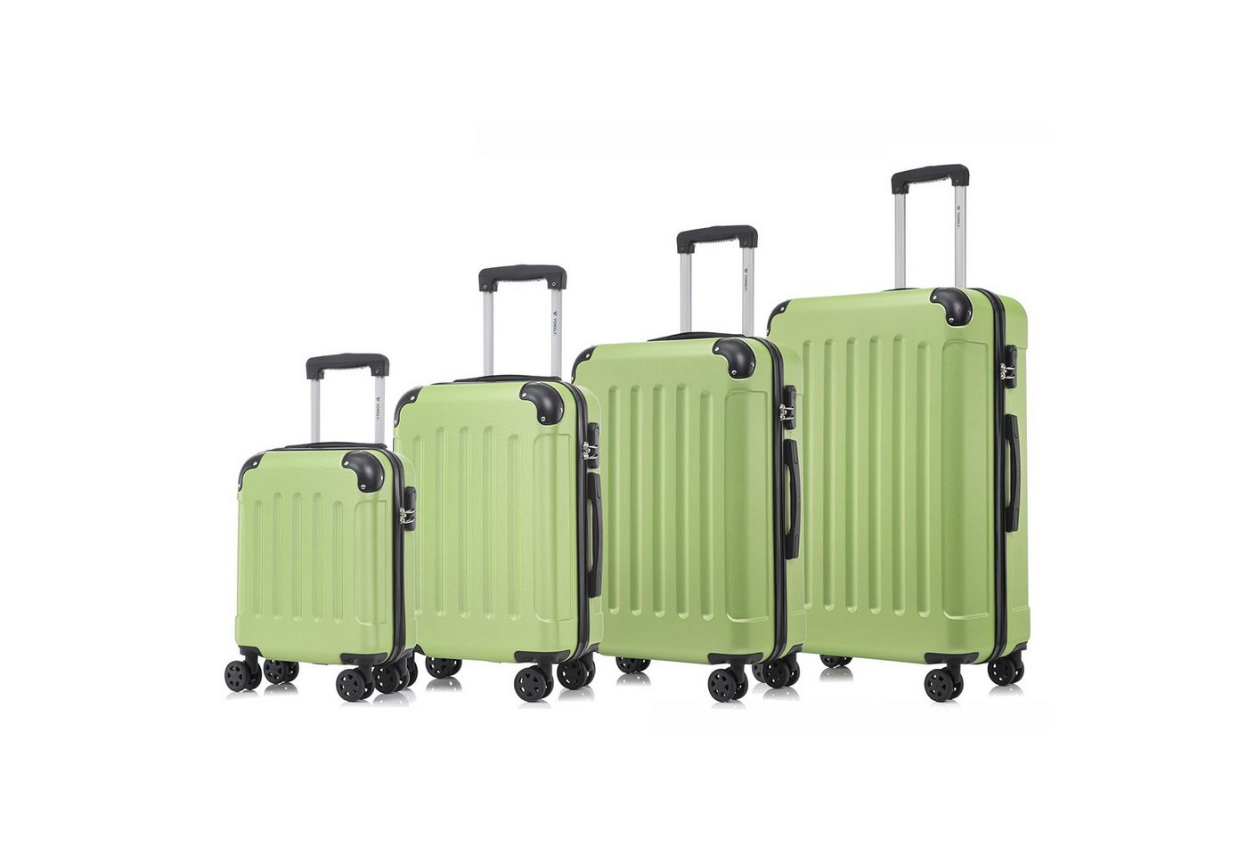 yonsly Kofferset Kofferset Hartschalen Reisekoffer mit 360° Rollen, ABS Material, 4 Rollen, (4 tlg., Sicherheitsschloss Weichem Gummigriff Handgepäck S/M/L/XL), Leichtes Gepäckset Trolley 4er Koffer Set, Reisekoffer von yonsly