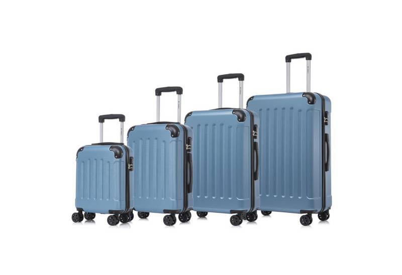 yonsly Kofferset Kofferset Hartschalen Reisekoffer mit 360° Rollen, ABS Material, 4 Rollen, (4 tlg., Sicherheitsschloss Weichem Gummigriff Handgepäck S/M/L/XL), Leichtes Gepäckset Trolley 4er Koffer Set, Reisekoffer von yonsly