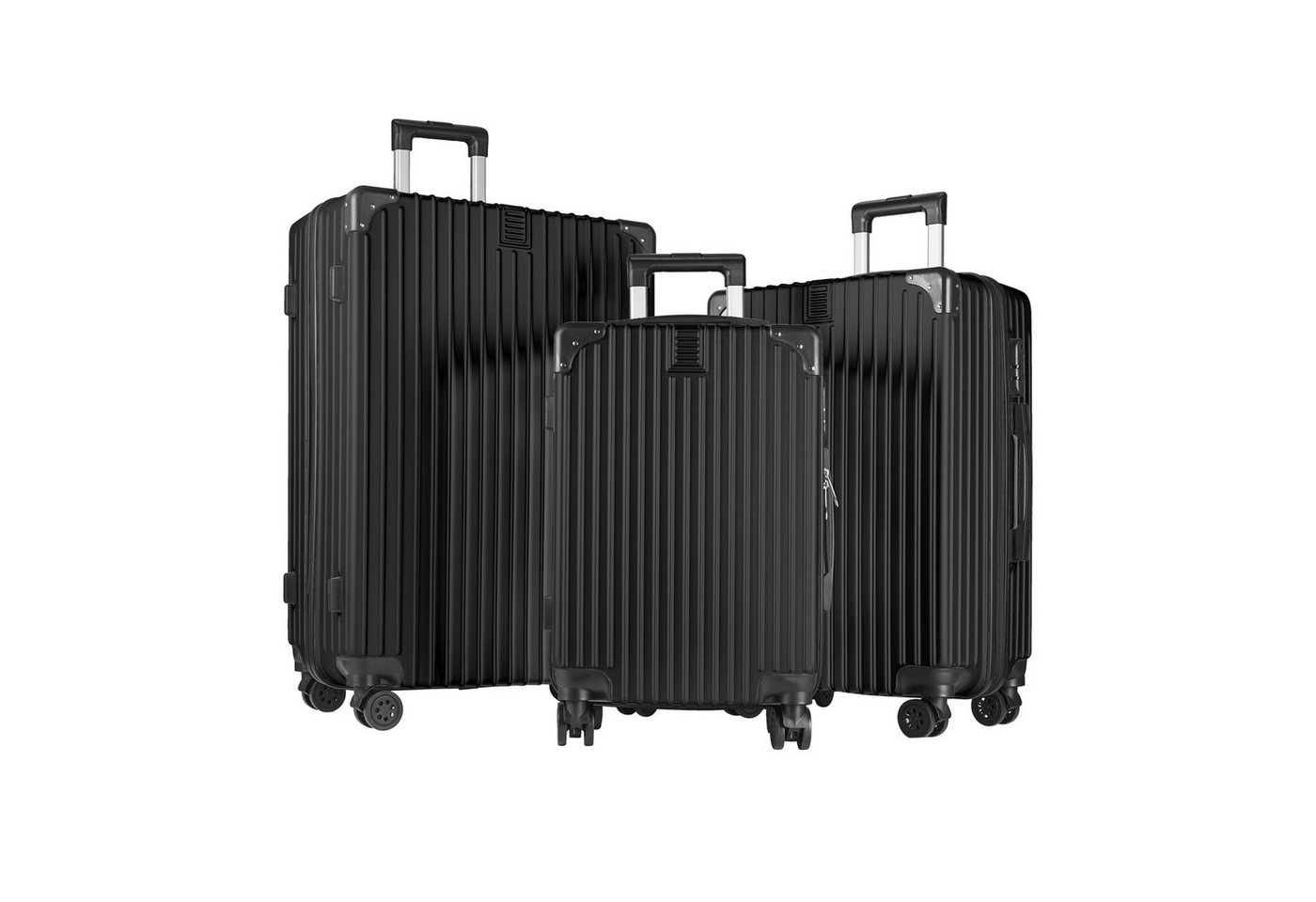 yonsly Kofferset Reisekoffer 3er Set Hartschalen Koffer Trolley Set, 4 Rollen, (mit 360°Rollen, ABS-Material, Sicherheitsschloss, 3 tlg), 210D-Futter&Teleskopgriff Leichter Reisekoffer Trolley Handgepäck von yonsly