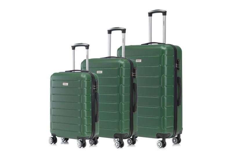yonsly Trolleyset Hartschalen-Trolley 360° Rollen, robuster ABS Reisekoffer, Bordcase, 4 Rollen, (3 tlg), moderner Koffer mit Zahlenschloss Set in M, L & XL von yonsly