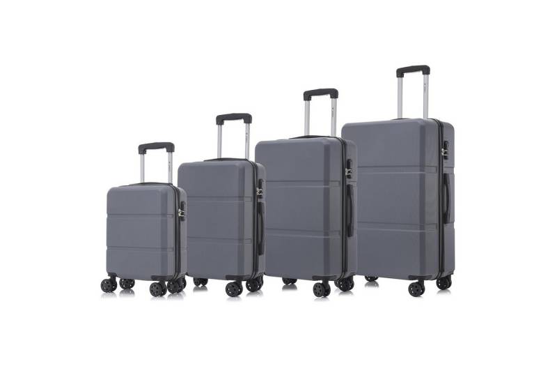 yonsly Trolleyset Koffer Set 4-tlg, Trolley Reisekoffer mit 4x 360° Rollen, 4 Rollen, (4 tlg., Hartschalen Koffer Set S/M/L/XL), Zahlenschloss, Weicher Gummigriff von yonsly