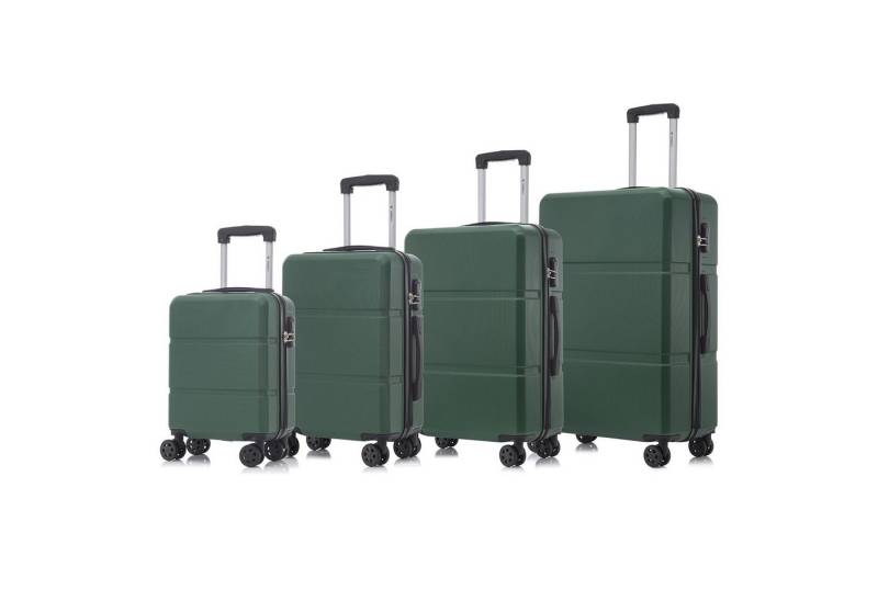 yonsly Trolleyset Koffer Set 4-tlg, Trolley Reisekoffer mit 4x 360° Rollen, 4 Rollen, (4 tlg., Hartschalen Koffer Set S/M/L/XL), Zahlenschloss, Weicher Gummigriff von yonsly