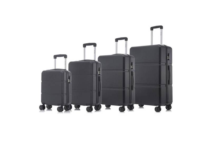 yonsly Trolleyset Koffer Set 4-tlg, Trolley Reisekoffer mit 4x 360° Rollen, 4 Rollen, (4 tlg., Hartschalen Koffer Set S/M/L/XL), Zahlenschloss, Weicher Gummigriff von yonsly