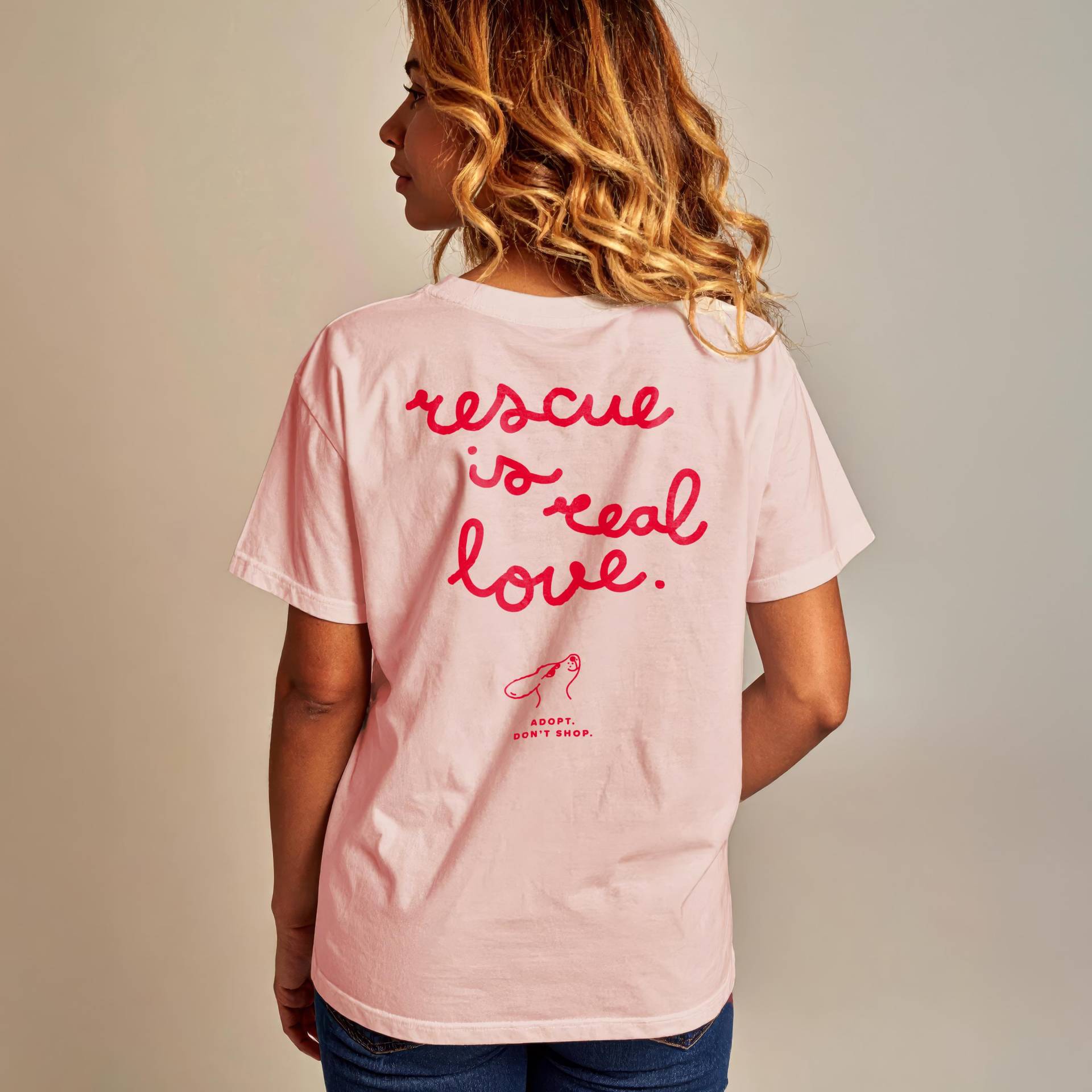 Organic Tierschutz T-Shirt Unisex Rosa, Bio-Baumwolle, Nachhaltiges Statement Shirt Für Tierfreunde & Hundeliebhaber, Adopt Don't Shop Organic Tierschutz T-Shirt Unisex Rosa, Bio-Baumwolle, Nachhaltiges Statement Shirt Für Tierfreunde & Hundeliebhaber, Adopt Don't Shop von yookani