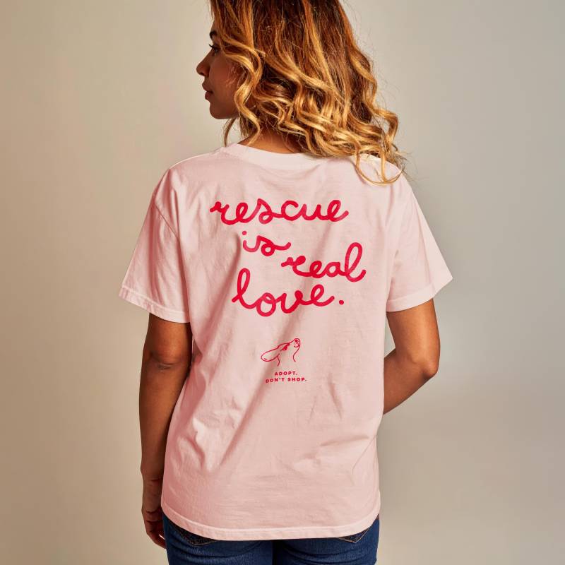 Organic Tierschutz T-Shirt Unisex Rosa, Bio-Baumwolle, Nachhaltiges Statement Shirt Für Tierfreunde & Hundeliebhaber, Adopt Don't Shop Organic Tierschutz T-Shirt Unisex Rosa, Bio-Baumwolle, Nachhaltiges Statement Shirt Für Tierfreunde & Hundeliebhaber, Adopt Don't Shop von yookani