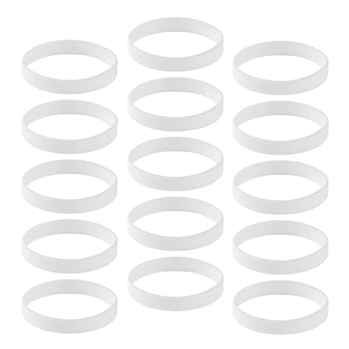 yotijar 15 Stück/Packung Einfache Silikon Armbänder Mode Gummiarmbänder - Weiß von yotijar