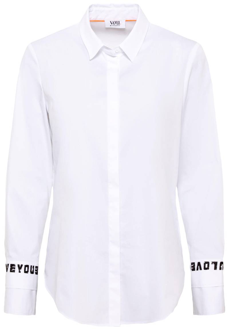 you. justwhite - Bluse 1/1 Arm weiss uni - Gr. - 42 von you. justwhite