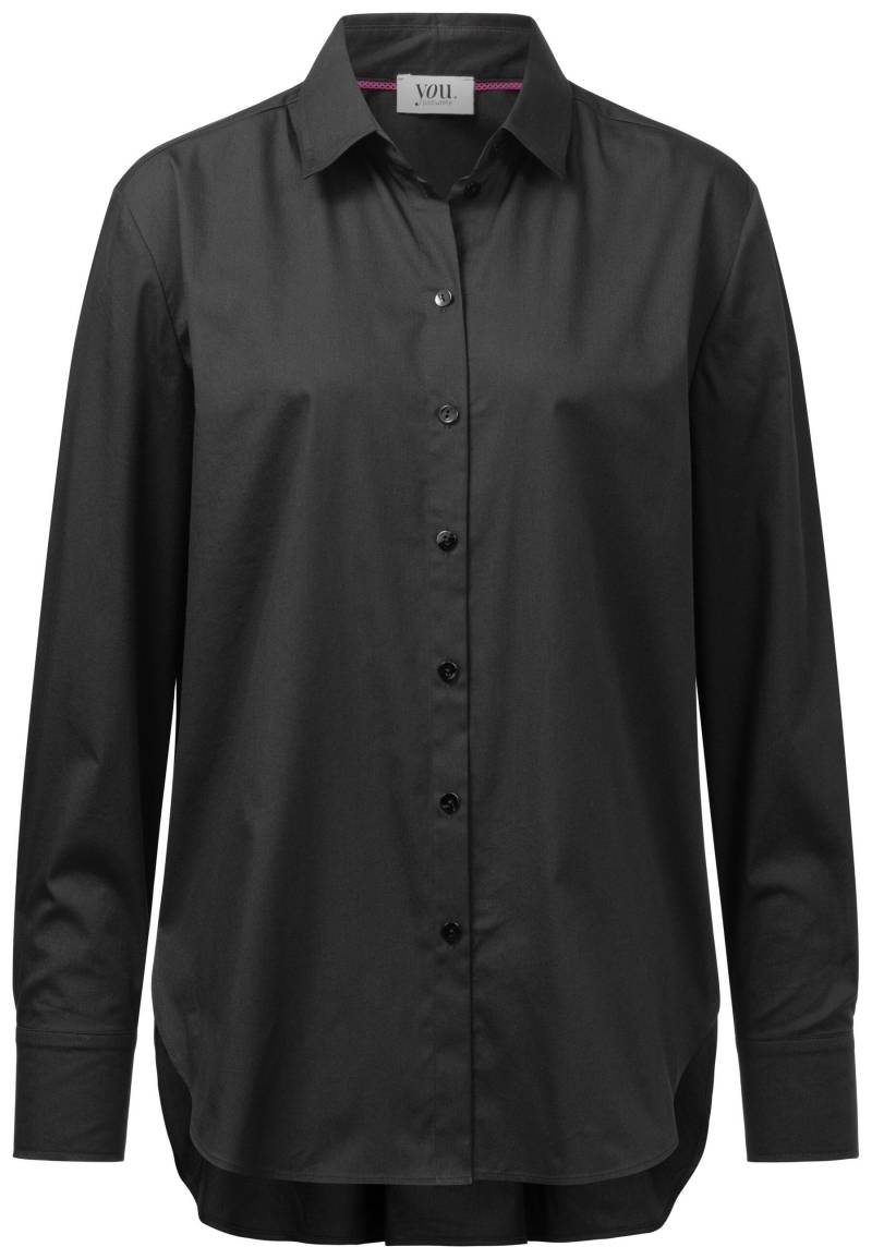 you. justwhite - Bluse schwarz uni - Gr. - 42 von you. justwhite