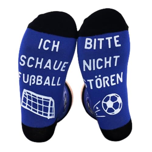 Fußball Geschenke für Männer Neuheit Lustige Socken mit Spruch Bitte Nicht Stören Ich Schaue Fußball Teenager Jungen Sohn Fußballliebhaber Vatertag Geschenke für Herren Fussball Geschenke Blau von youbeautify