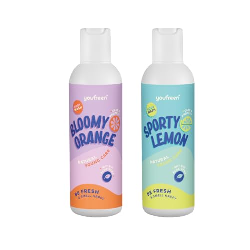 youfreen – Duschgel für Kinder & Teens (2 x 200ml), hautschonende & sanfte Reinigung, mit Bio-Aloe Vera, vegane Naturkosmetik, für Mädchen & Jungen, 400 ml (Mix) von youfreen