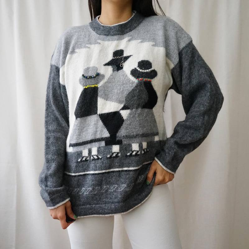 Vintage 80S Pullover Size M South American Sweater Alpaca Knit Pullover 90S Cholita Peru Bolivia Vintage 80S Pullover Size M South American Sweater Alpaca Knit Pullover 90S Cholita Peru Bolivia von youhadmeatvintageDE