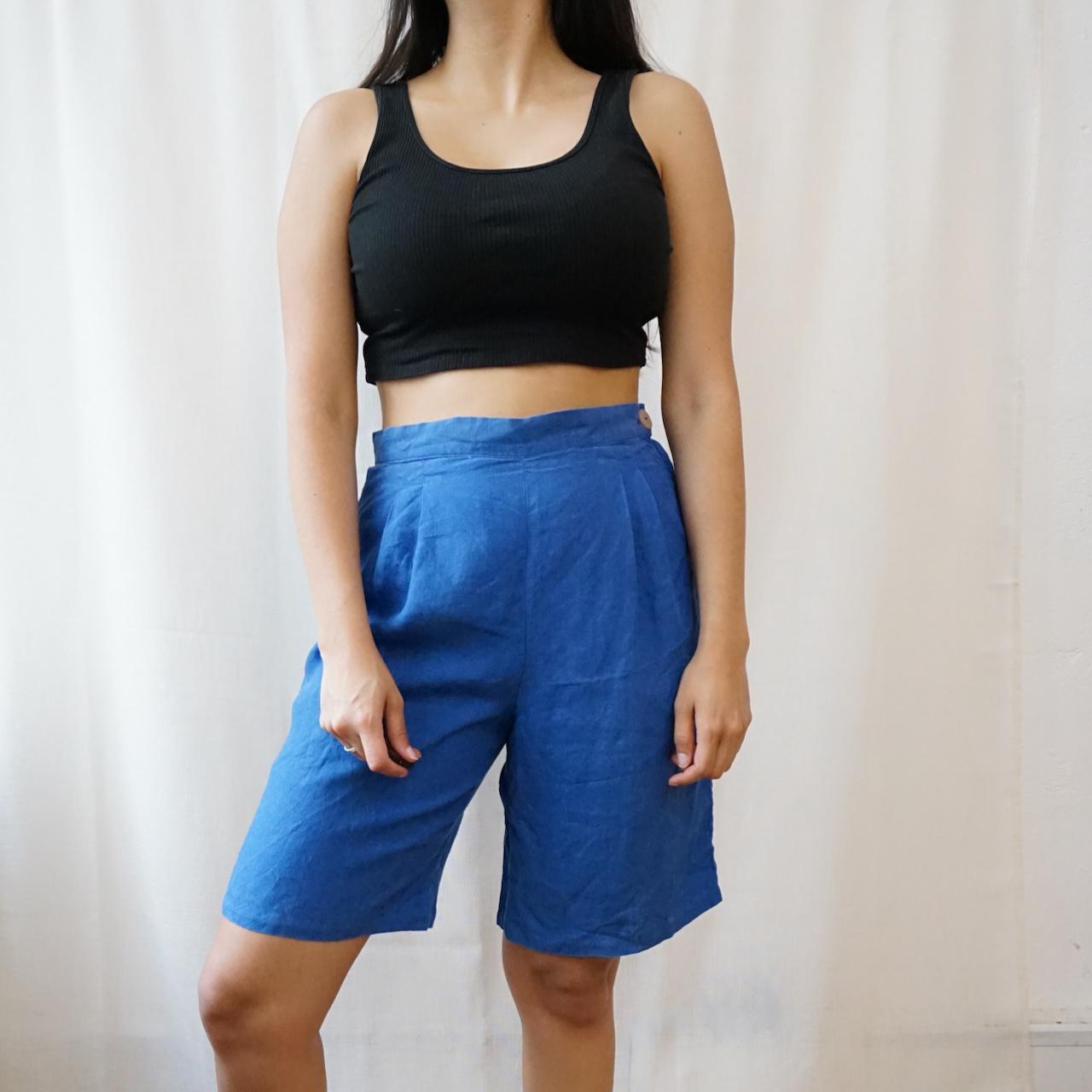 Vintage Bermuda Shorts Size S 90S Blue Shorts High Waist Summer Wide Long Vintage Bermuda Shorts Size S 90S Blue Shorts High Waist Summer Wide Long von youhadmeatvintageDE
