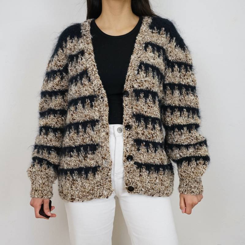 Vintage Chunky Handmade Cardigan Size M Wool Mix Knit Jacket Warm Cardigan Unisex Vintage Chunky Handmade Cardigan Size M Wool Mix Knit Jacket Warm Cardigan Unisex von youhadmeatvintageDE