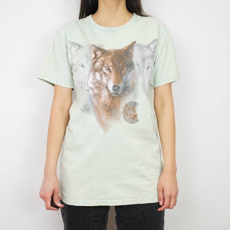 Vintage Harlequin T-Shirt Size S-M Light Green Wolf Shirt Wildlife Tshirt Short Sleeved Retro T-Shirt Vintage Harlequin T-Shirt Size S-M Light Green Wolf Shirt Wildlife Tshirt Short Sleeved Retro T-Shirt von youhadmeatvintageDE