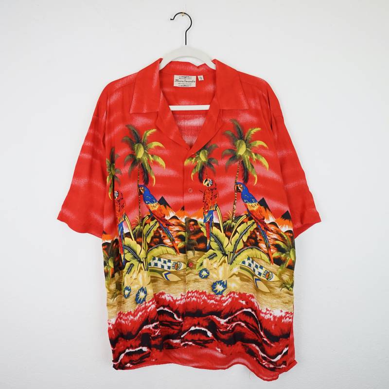 Vintage Hawaii Shirt Men Size Xl Red Shirt Short Sleeved Beach Hawaiian Vintage Hawaii Shirt Men Size Xl Red Shirt Short Sleeved Beach Hawaiian von youhadmeatvintageDE