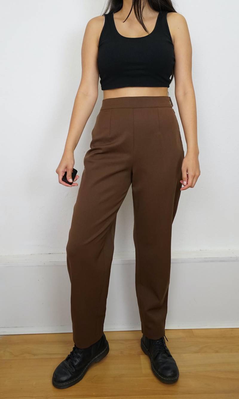 Vintage Max Mara Weekend Pants Size S Brown Wool Trousers High Waist Pants Straight Vintage Max Mara Weekend Pants Size S Brown Wool Trousers High Waist Pants Straight von youhadmeatvintageDE