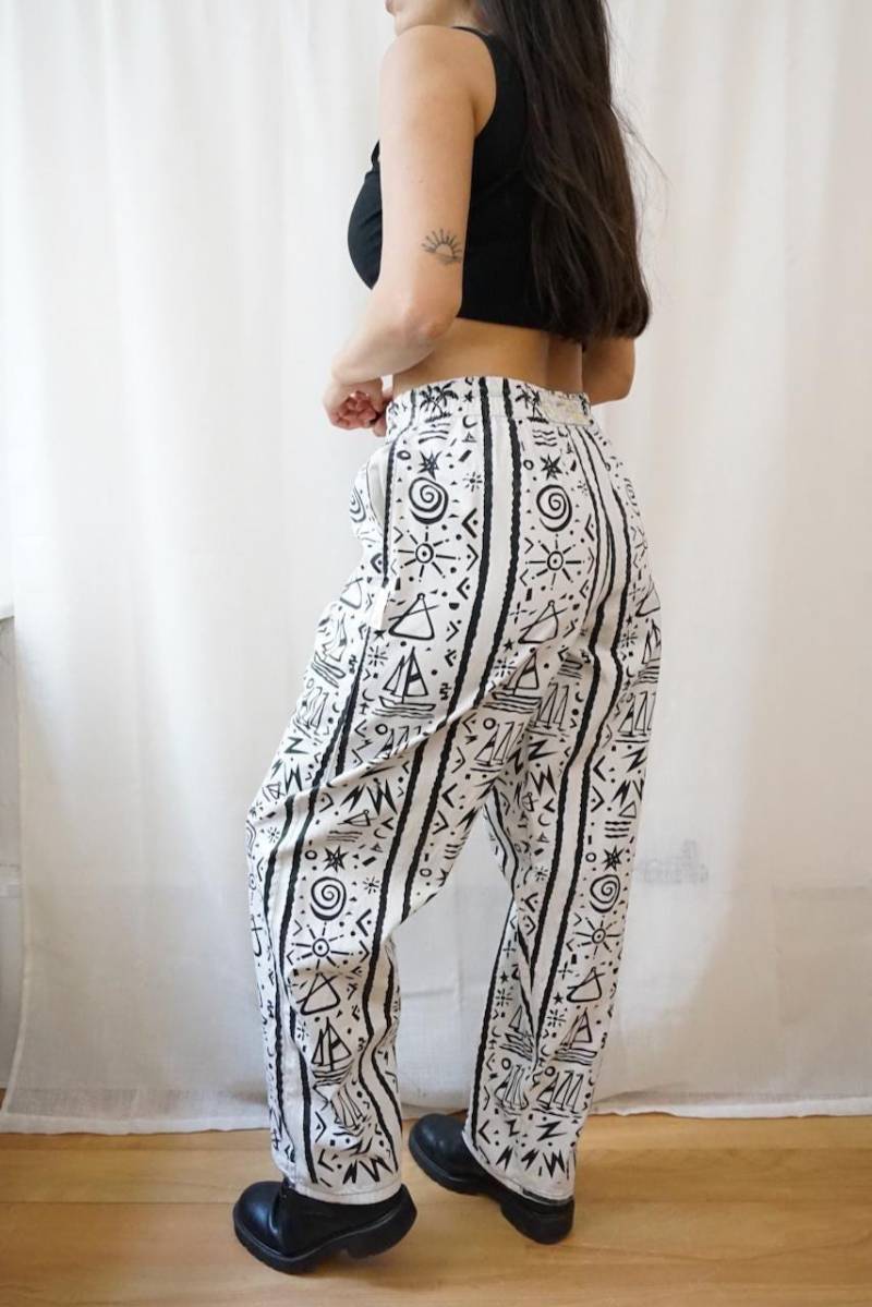 Vintage Sport Pants Size M Black White Jogging 80S 90S Track Trousers Vintage Sport Pants Size M Black White Jogging 80S 90S Track Trousers von youhadmeatvintageDE
