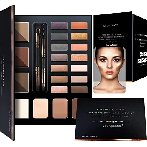 Youngfocus Augen-Makeup Brow Contour Kit | Glitzer Lidschatten Kupfer | Hochpigmentierter Feine Textur | Wasserfest & Langlebig |Vegan | Beste Geschenk Youngfocus Augen-Makeup Brow Contour Kit | Glitzer Lidschatten Kupfer | Hochpigmentierter Feine Textur | Wasserfest & Langlebig |Vegan | Beste Geschenk von youngfocus
