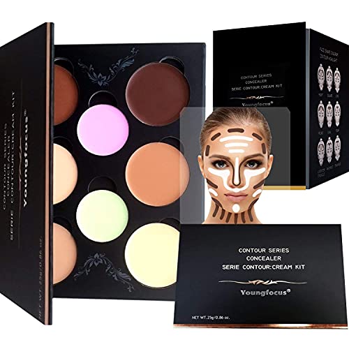Youngfocus Professional Makeup Highlight & Contour Pro Palette, Cosmetics Creme Konturen Kit, 8 verblendbare Matte und Für Helle & Dunkle Haut - Vegan, Tierversuchsfrei - Perfekte Geschenkidee Youngfocus Professional Makeup Highlight & Contour Pro Palette, Cosmetics Creme Konturen Kit, 8 verblendbare Matte und Für Helle & Dunkle Haut - Vegan, Tierversuchsfrei - Perfekte Geschenkidee von youngfocus