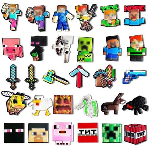 youngfocus 30 Stück Schuh Charms - Lustige Clog Deko für Schuhe, PVC Schuhdekoration mit Anime & Cartoon Design - Kreative Schnallen für Damen Herren Kinder - Ideal für Party, Geburtstag von youngfocus