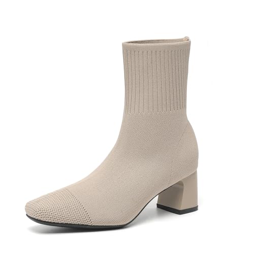 youngshow Damen-Stiefeletten, bequem, gestrickt, niedriger Absatz, Stiefeletten, spitzer Zehenbereich, Slipper, Herbst, Winter, Damenschuhe, 550 apricot, 39 EU youngshow Damen-Stiefeletten, bequem, gestrickt, niedriger Absatz, Stiefeletten, spitzer Zehenbereich, Slipper, Herbst, Winter, Damenschuhe, 550 apricot, 39 EU von youngshow