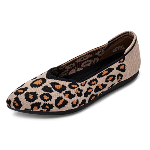 youngshow Flache Schuhe für Damen, spitzer Zehenbereich, Fußgewölbeunterstützung, Ballerinas, Schuhe, elegant, bequem, Arbeit, Büro, Sommer 2025, 008 Brown, 38 EU von youngshow