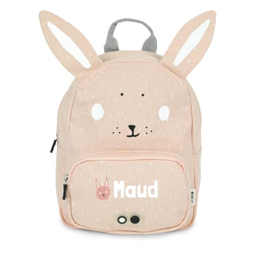 your surprise Trixie Kinderrucksack mit Namen - Rucksack mit Namen für Kinder aus 100% Baumwolle (31x23x10 CM) (Hase) von your surprise