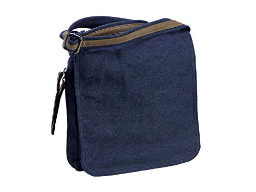 Umhängetasche Canvas Style - Maße 28 x 29 cm - Damen Mädchen Teenager Tasche (blau uni) von yourlifeyourstyle