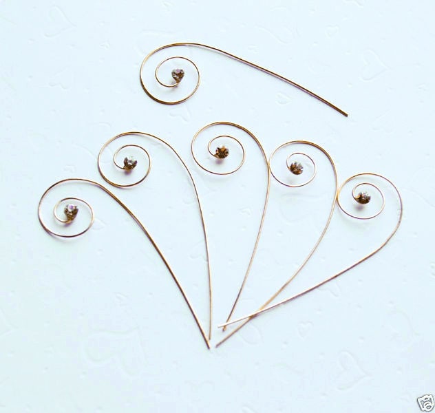 20 Klare Kristall Vergoldet Swirl Pin Stiel Für Bouquet Schmuck Hochzeit Torten Topper Dekoration Free Shipping Usa Ac016 von yourperfectgifts