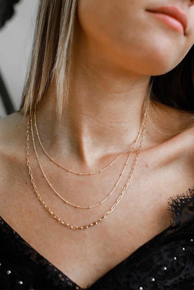 Schöne Satelliten-Kette, 14 Karat Gold Filled Kette, Boho Goldkette, Perfekte Layering 16 Zoll 18 Schöne Satelliten-Kette, 14 Karat Gold Filled Kette, Boho Goldkette, Perfekte Layering 16 Zoll 18 von yourstoryjewelryshop