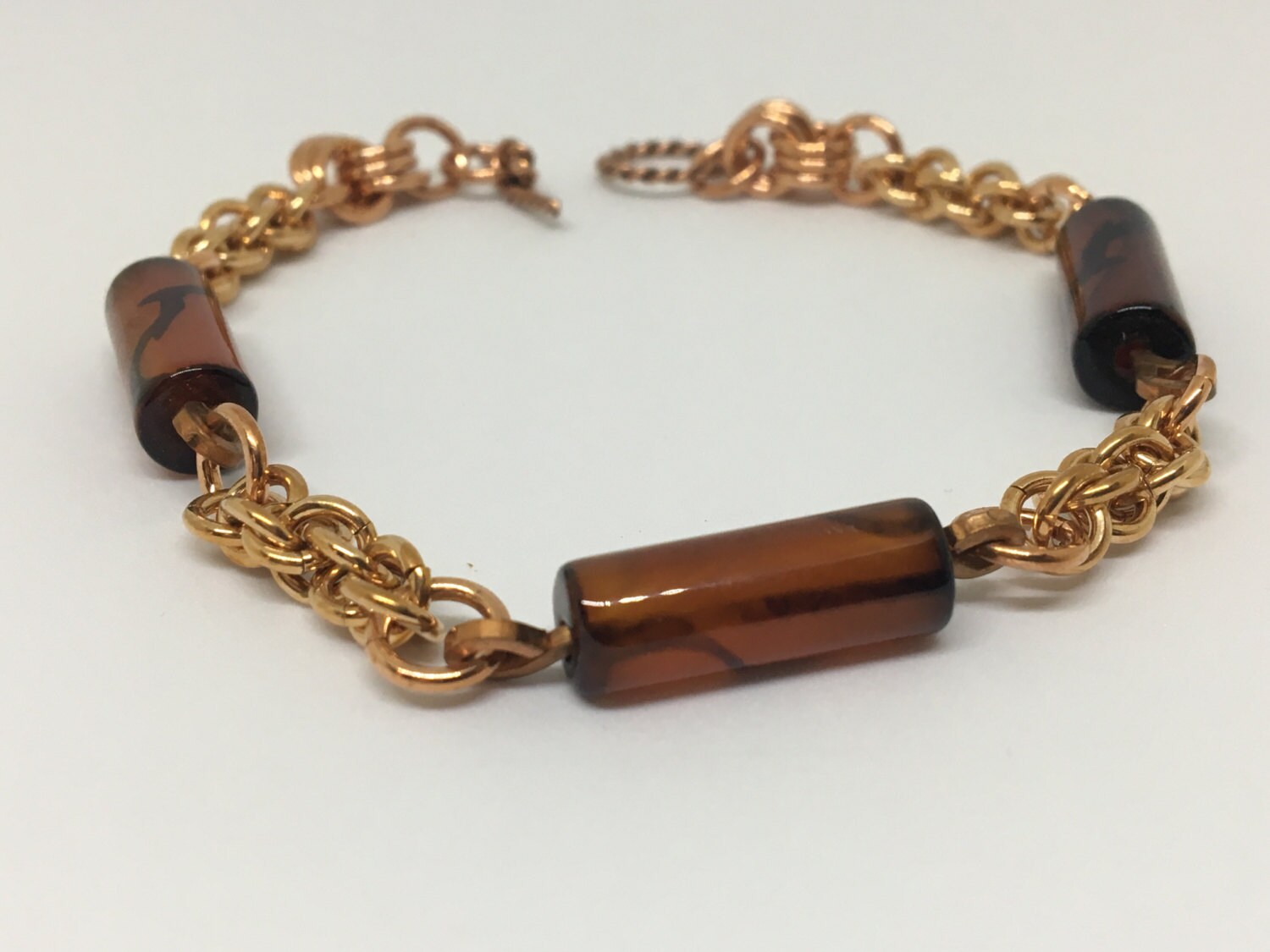 Massives Kupfer Chainmaille Und Achat Armband Massives Kupfer Chainmaille Und Achat Armband von youvegotmaille