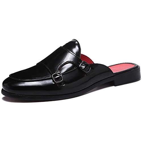 youxiaoyou Herren Kleid Pantoletten Hausschuhe Wildleder Slip On Loafer Samt Rückenfrei Sandalen Größe 40-47, Schwarz3, 43 EU von youxiaoyou