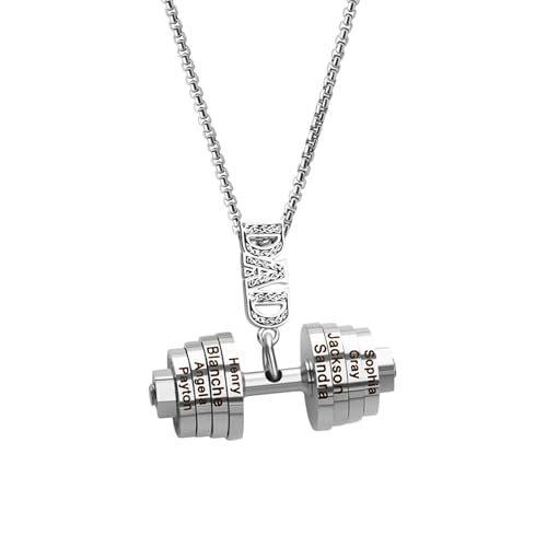 yrozvw Benutzerdefinierte Name Halskette für Männer Personalisierte Hantel Charme mit Namen eingraviert Text Hantel Anhänger Halskette Sport Schmuck Geschenk für den Vatertag yrozvw Benutzerdefinierte Name Halskette für Männer Personalisierte Hantel Charme mit Namen eingraviert Text Hantel Anhänger Halskette Sport Schmuck Geschenk für den Vatertag von yrozvw
