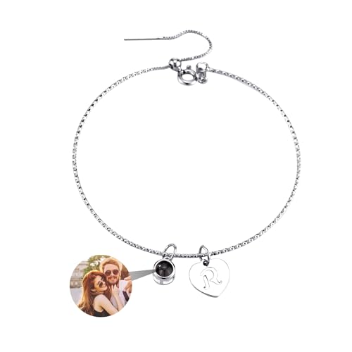 yrozvw Personalisierte Foto Armband Mit Bild Innen - Customized Name Projektion Armband 100 Sprachen Ich Liebe Dich - Geschenke für Frauen Weihnachten Hochzeit von yrozvw