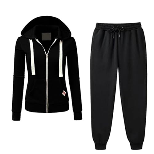 Damen 2 Teiliges Langarm Trainingsanzug Loungewear Set Übergröße Sweatshirt Mit Kordelzug Baggy Jogginghose Mit Kapuze Langärmeliges Lässiges Sport Set Mit Kapuze Tägliches Hoodie Set Modische Farbe von yruphome