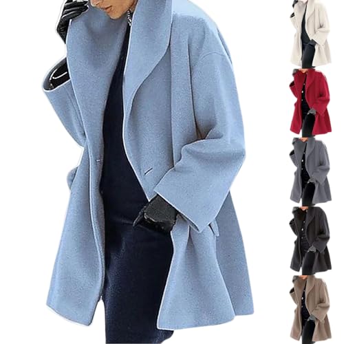 Damen Fleecemantel Mit Damen Wintermantel Karierter Trench Parka Dicker Gemütlicher Cardigan Mit Schalkragen Elegante Lange Oberbekleidung Jacken Doppelseitiger Warmer Fleecemantel Kunstjacken Warmer von yruphome