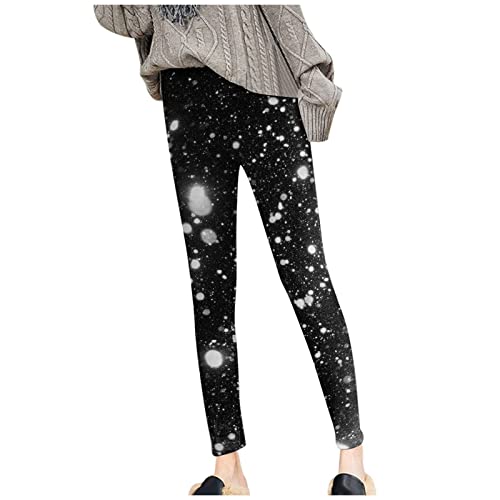 Damen Halloween Leggings Dicke Thermo Scrunch Butt Leggings GefüTtert Warme Winter Fleece Thermoleggings Bunte Bedruckte Weihnachten Leggings Yoga Hose FüR Karneval Party Workout Fitness Laufen von yruphome