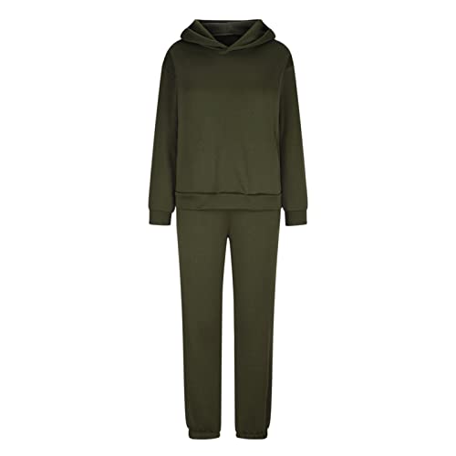 Damen Langarm Winter Jogginganzug Trainingsanzug Hausanzug Freizeitanzug Zweiteiler Set Lange ÄRmel Kapuzenpullover Mit Kordelzug + Hose FüR Yoga Und Jogger Sportanzug 2 StüCk Tracksuit Streetwear von yruphome