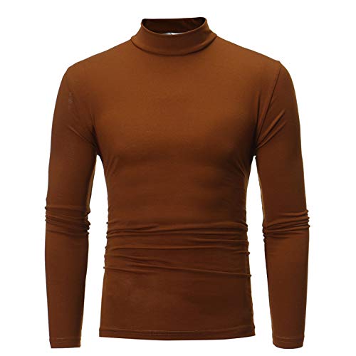 Herren Basic Turtleneck Shirt,Regular Fit, MäNner Langarm Pullover Tops,Stretch Slim Knit Pullover Farbe Pullover Baumwolle Sweatshirt, UnterwäSche, Elastisch, Einfarbig Unterhemd von yruphome