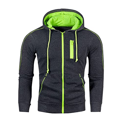 Kapuzenpulli ÜBergangsjacke Herren Jacke Zip Up Hoodies 2023 Kapuzenpulli Sweatshirt Winterjacke LäSsiges Top Fitness Pullover Lockerer Hoodie Warmer Sportlicher Pullover Jacke Langarm Streetwear von yruphome