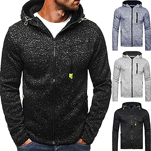 Kapuzenpulli ÜBergangsjacke Herren Jacke Zip Up Hoodies 2023 Kapuzenpulli Sweatshirt Winterjacke LäSsiges Top Fitness Pullover Lockerer Hoodie Warmer Sportlicher Pullover Jacke Langarm Streetwear von yruphome