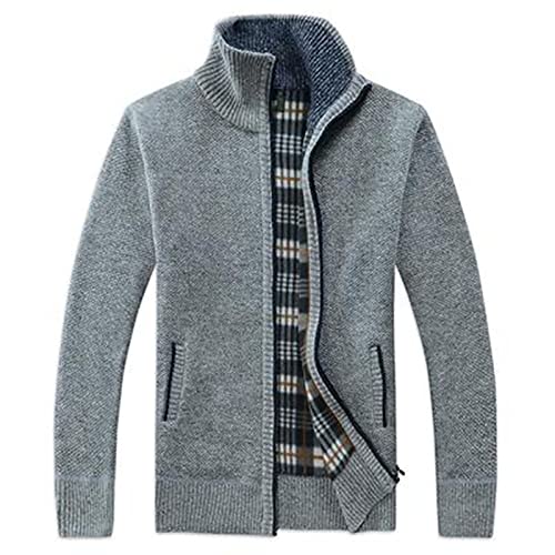 Plus GrößE Pullover FüR Herren Strickpullover Langarm Solide ÜBergangsjacke Wintermode Lose Strickjacke Warme Revers Bomberjacke Outdoor Sportjacke Schwergewichtige Freizeitpullover von yruphome